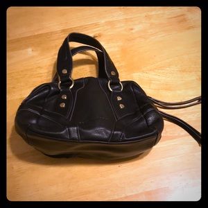 BCBG black leather Satchel handbag
